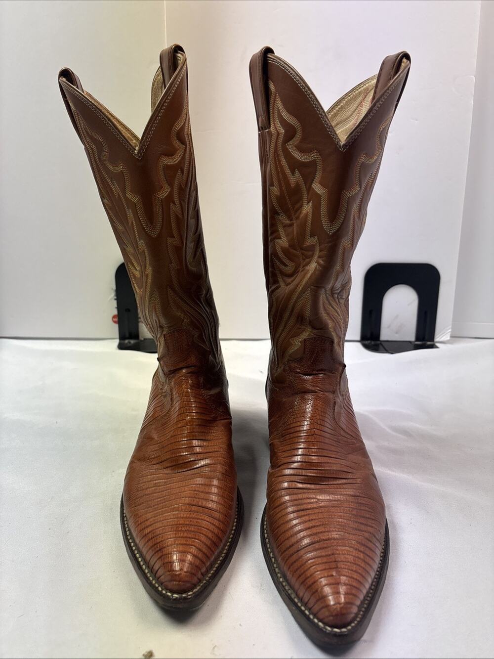 Justin Leather Cowboy Boots 8-1/2 Style 8301 Made In USA